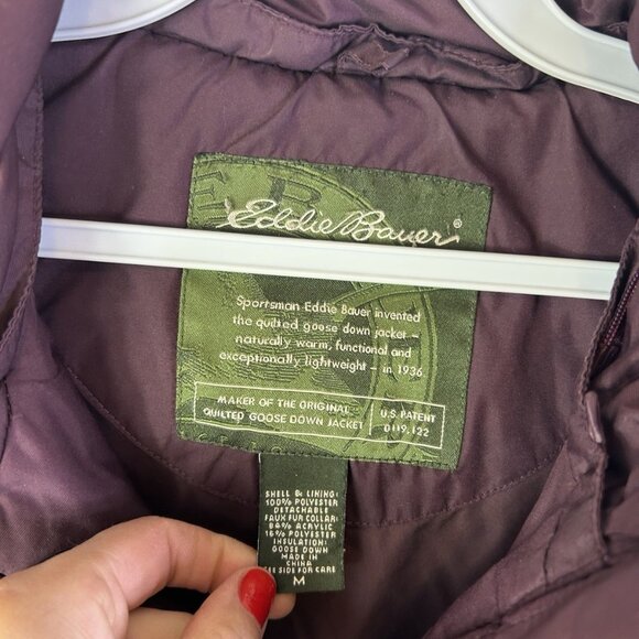 Vintage 90s Down Fill Quilted Puffer Coat Purple - Picture 5 of 6